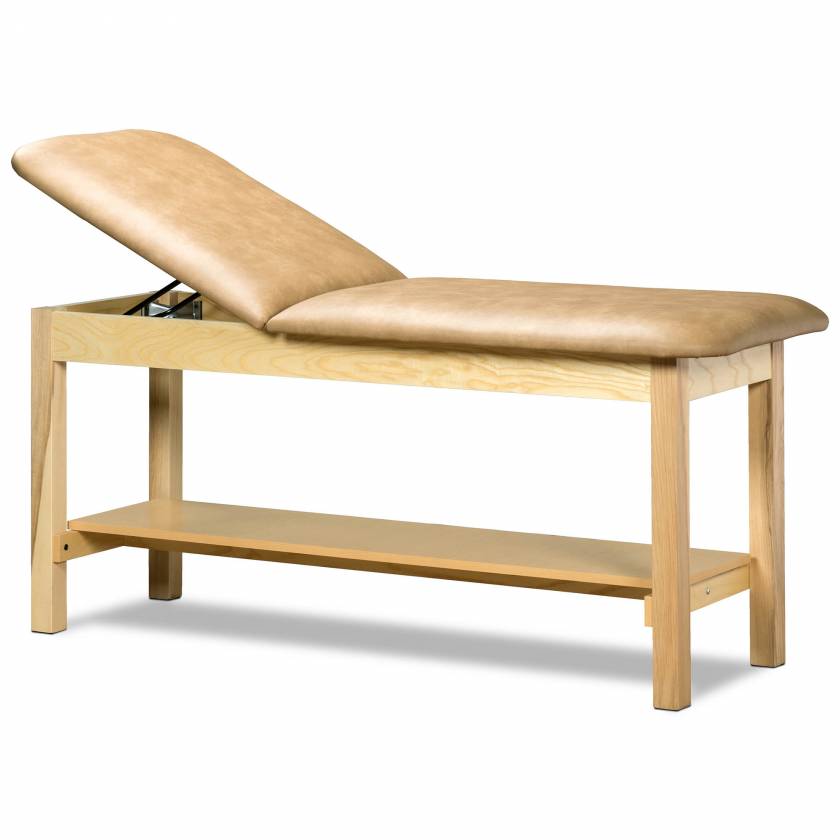 Clinton Classic Series Treatment Table with Adjustable Backrest & Shelf - 27" Width