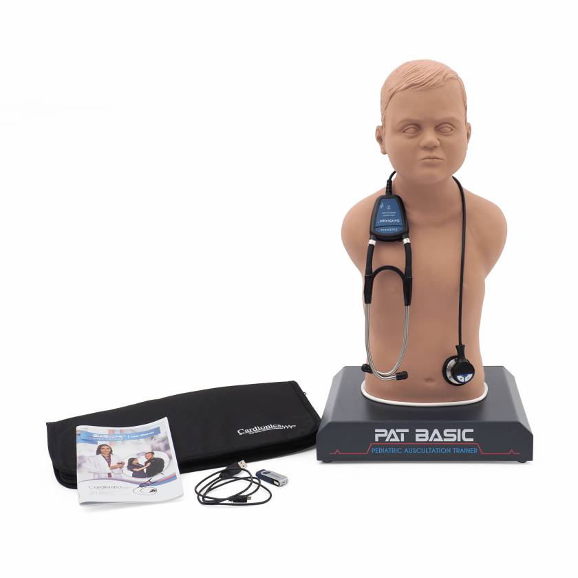 3B Scientific 1020098 PAT Basic® - Affordable Pediatric Auscultation Manikin with SimScope® Training Stethoscope, Light Skin Tone