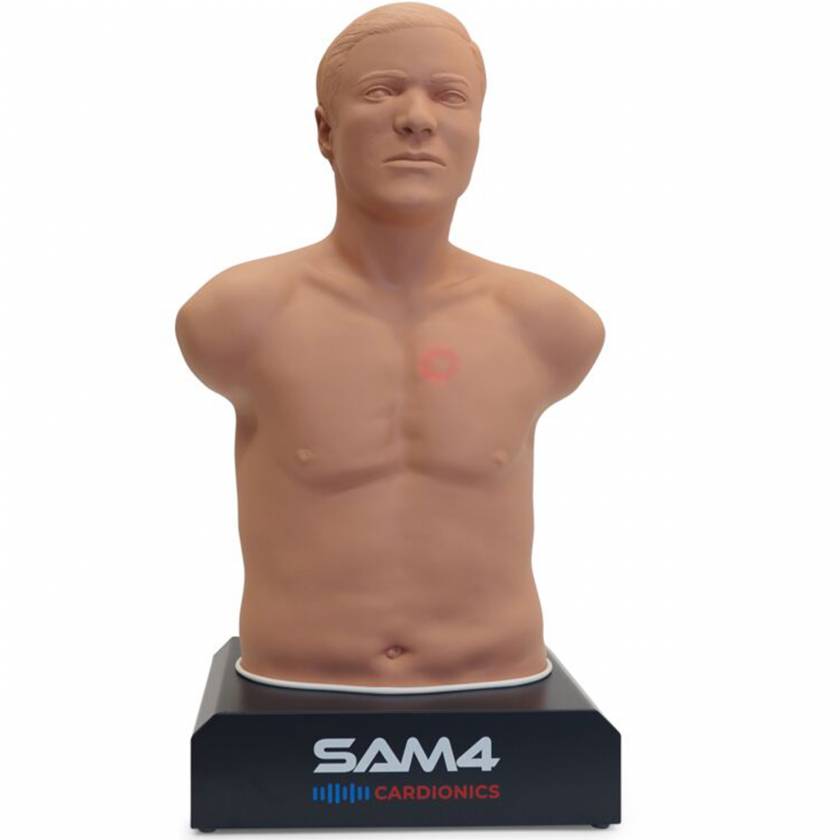 3B Scientific 1024553 SAM4 Adult Auscultation Manikin Light Skin Tone - Front View with Auscultation Point
