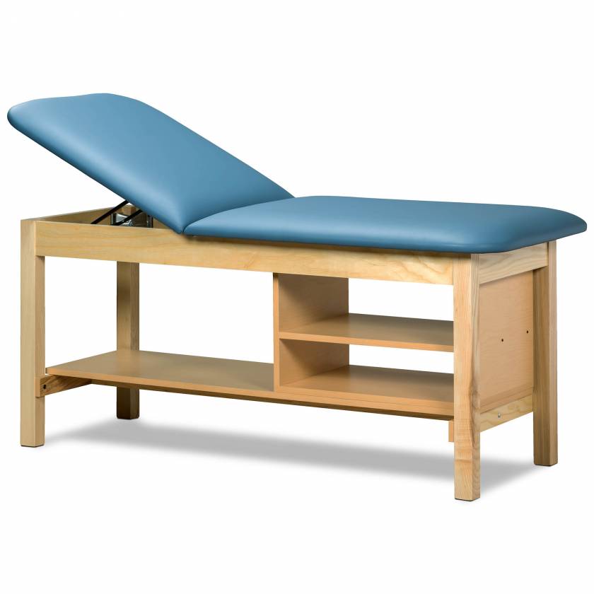 Clinton Classic Series Treatment Table with Adjustable Backrest & Shelving - 30" Width