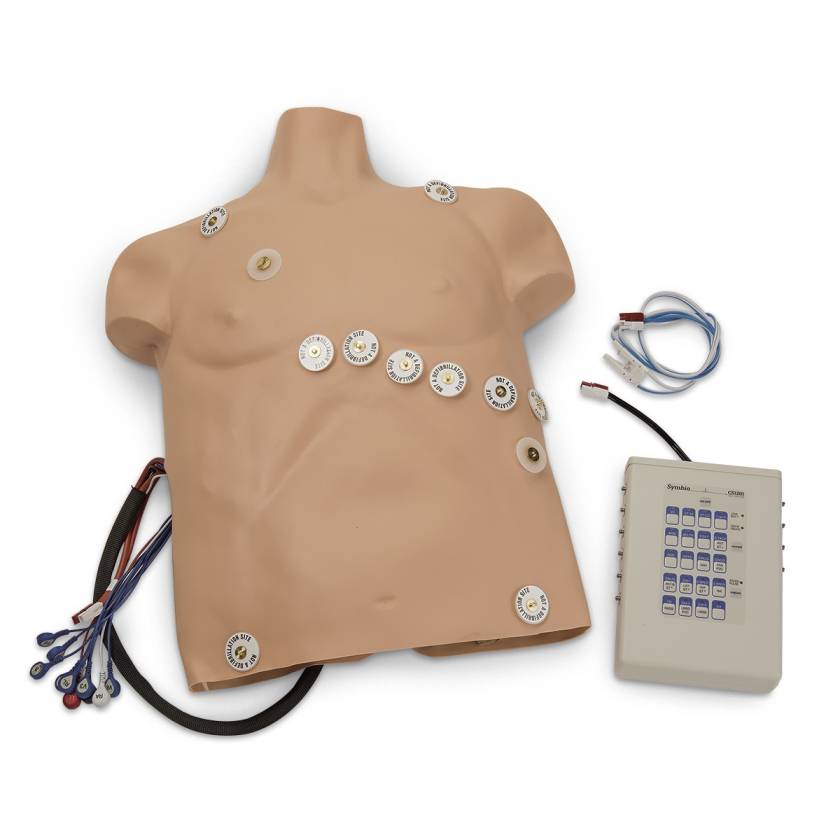 Simulaids 12-Lead Arrhythmia Simulator with Manikin Overlay - Zoll - Medium