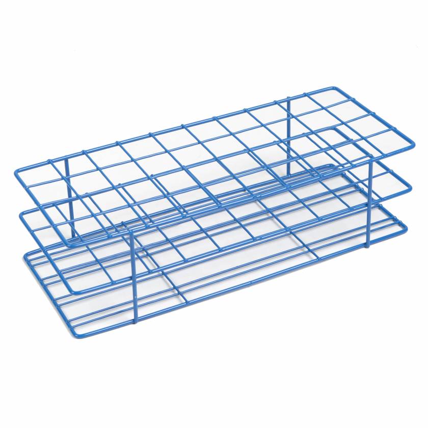 Coated Wire Rack - Fits 22-25mm Tubes, 40-Well, Blue