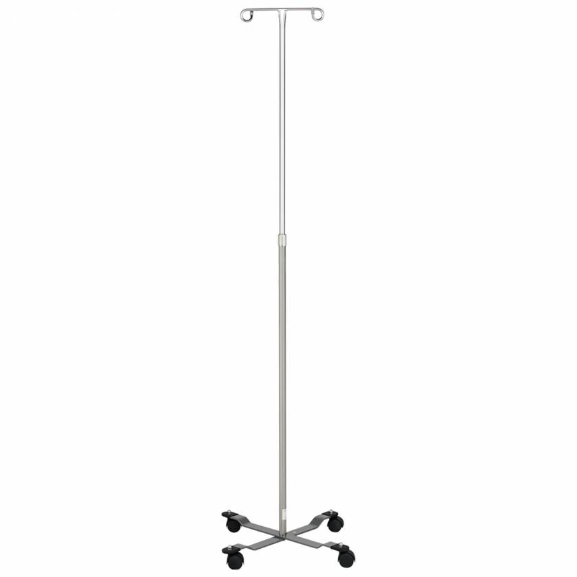 Blickman Model 1305 Chrome IV Stand with 4-Leg Epoxy-Coated Base & Welded 2-Hook