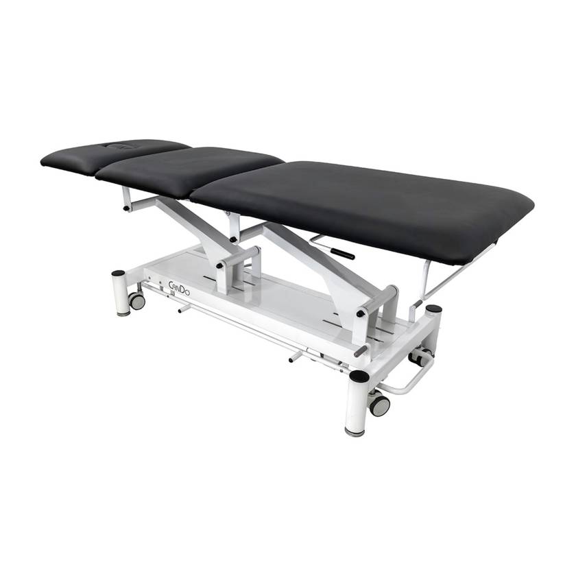 CanDo® 15-4295 Quickship Hi-Lo Treatment Table with 3 Section, Black Vinyl Top