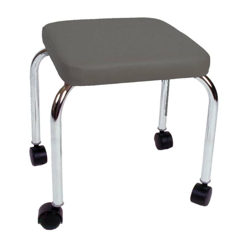 CanDo® 16-1602 Square Top Stool with 2" Hooded Carpet Casters, Gray