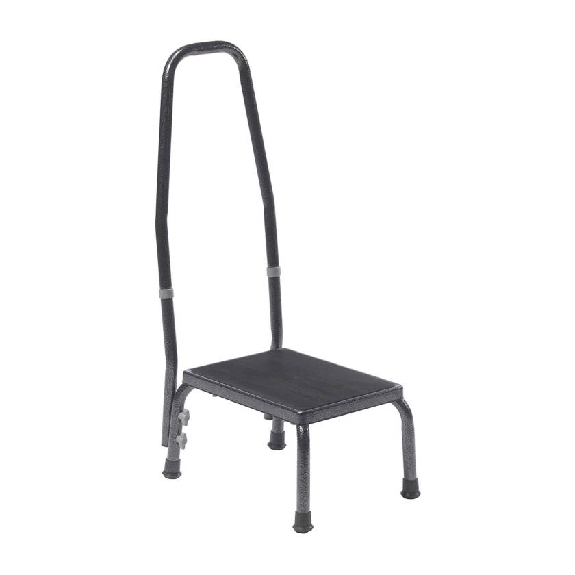 CanDo® 16-1710 Foot Stool with Hand Rail, Right Angle View