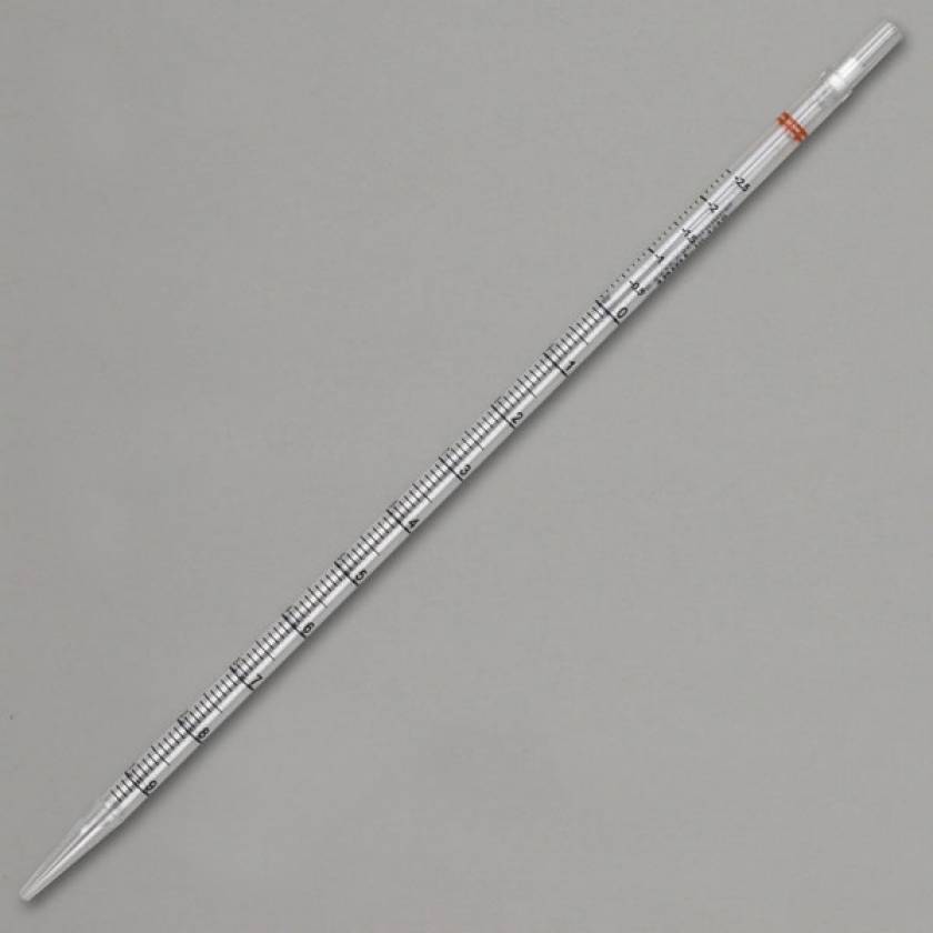 10mL Plastic Serological Pipettes - 345mm - Orange Striped Color Coded