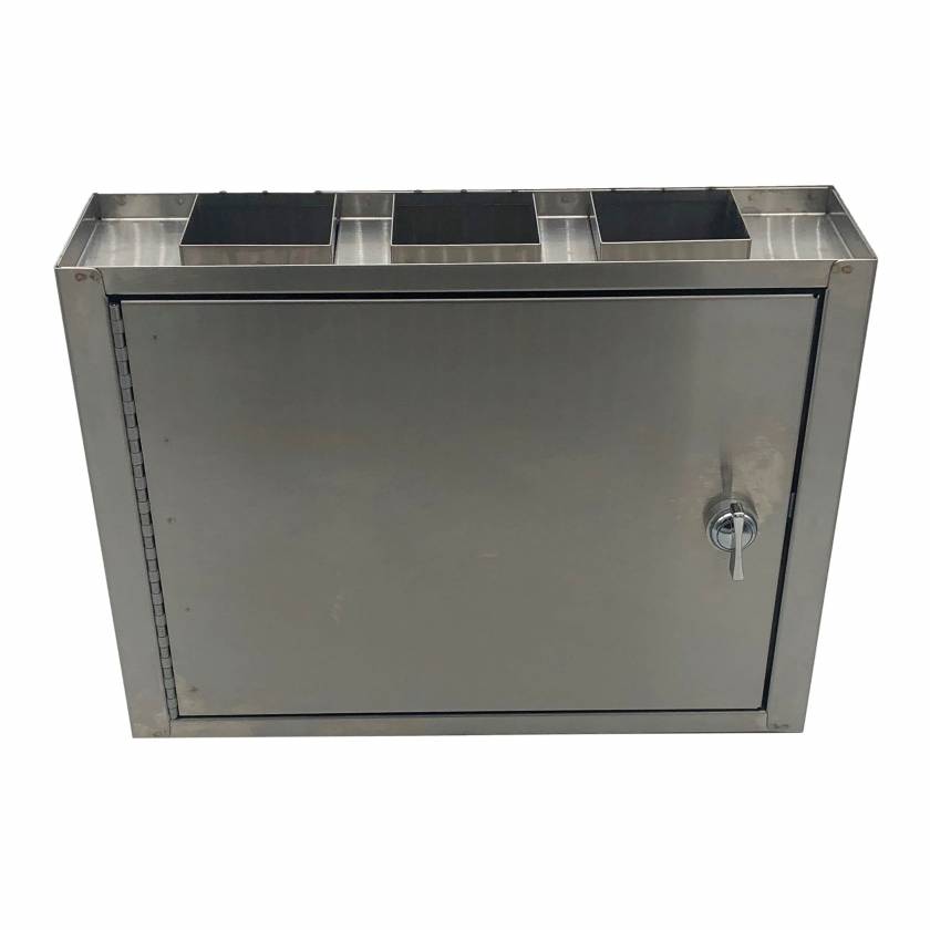 OmniMed 181790T Stainless Steel Specimen Dropbox Cabinet with Thumb-Latch