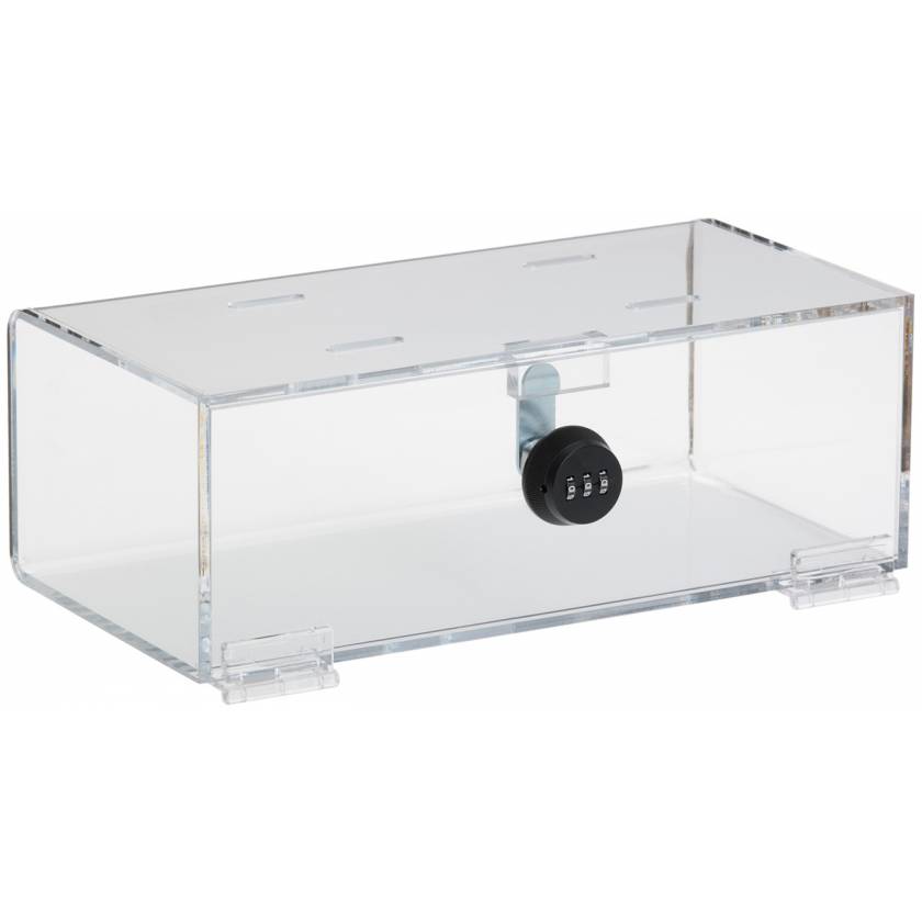 Refrigerator Lock Box with Combination Lock - Clear Acrylic - 4.25" H x 12" W x 6" D