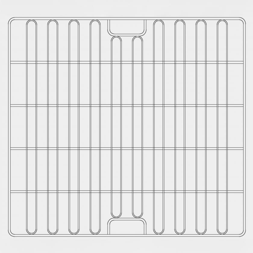 Belintra 1903100047 Perfo-Safe® Dina Wire Shelf for Double DIN Closed Stericart - 25" L x 25.59" W (Please Note: This Image is a Sketch/Illustration and not the Actual Product)