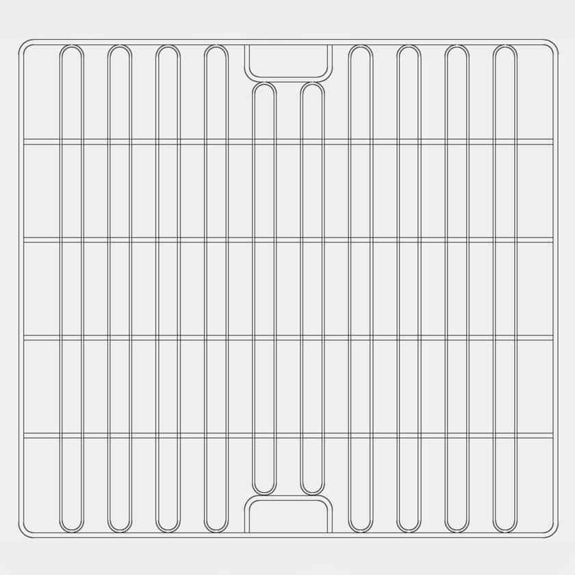 Belintra 1903100047E Perfo-Safe® 304 Stainless-Steel Wire Shelf for Double DIN Closed Stericart, 25" L x 25.59" W - Per Each (This Image is a Sketch/Illustration and not the Actual Product)