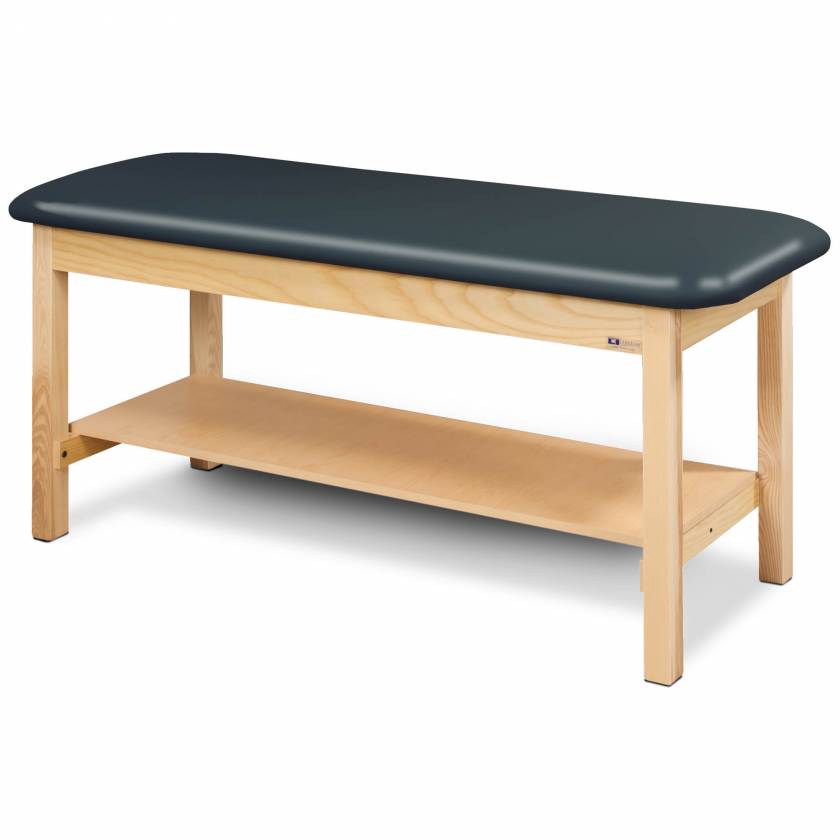 Clinton Flat Top Classic Series Straight Line Treatment Table with Shelf - 30" Width