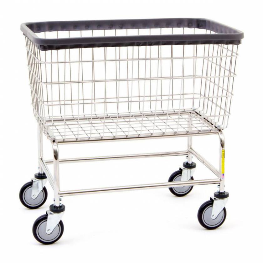 R&B Wire 200CFC Large Capacity Wire Laundry Cart - Chrome Basket, Chrome Base