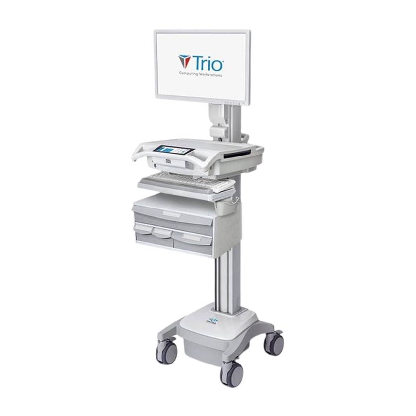 Capsa 207120 Trio™ Mobile Computing Workstation with Manual Lift (Monitor, Keyboard, and Bins are Not Included)