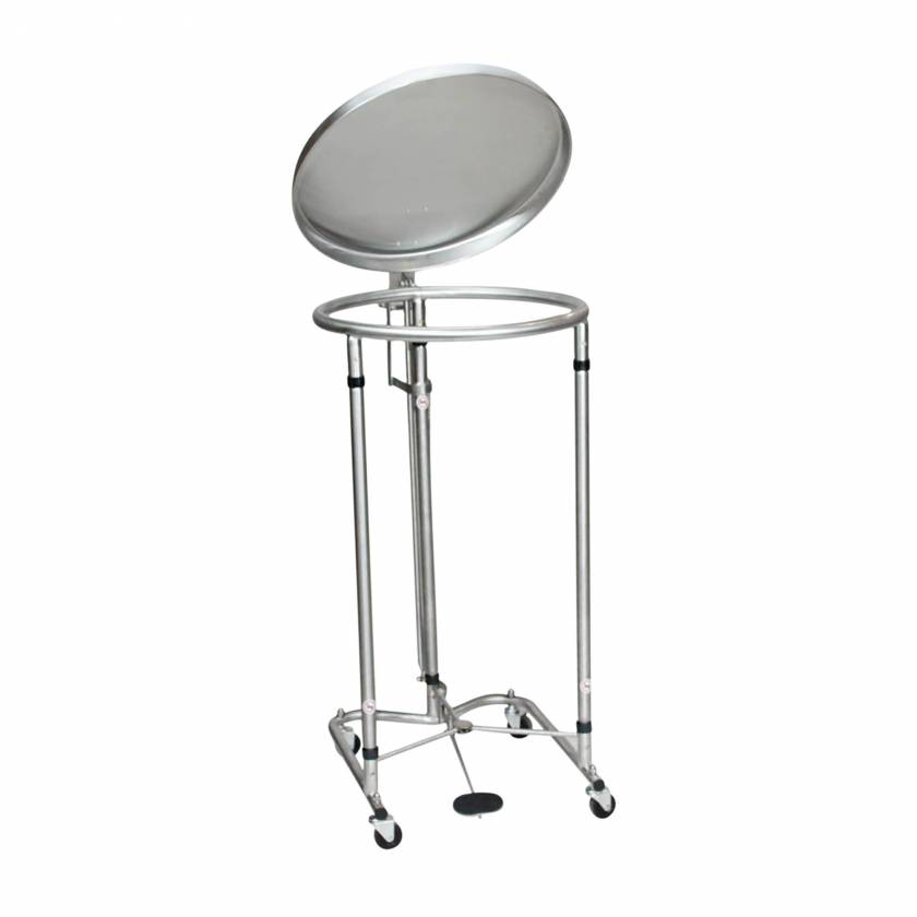 Blickman Chrome Tilt-Top Foot-Operated Round Hamper