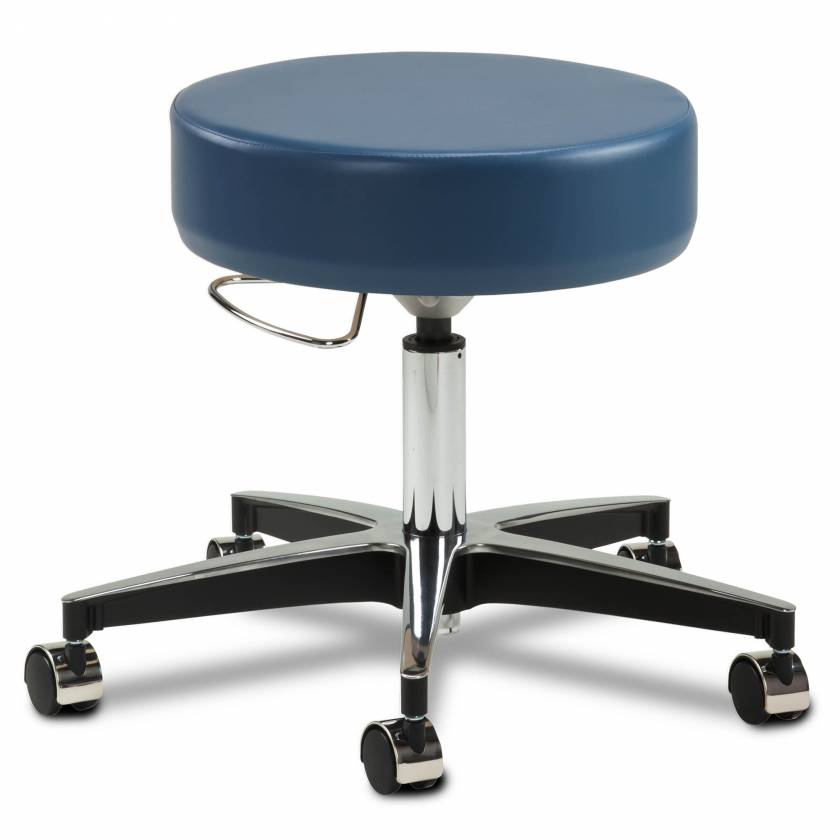 Clinton Model 2156 5-Leg Pneumatic Stool With 23" Cast Aluminum Base With Black Accents