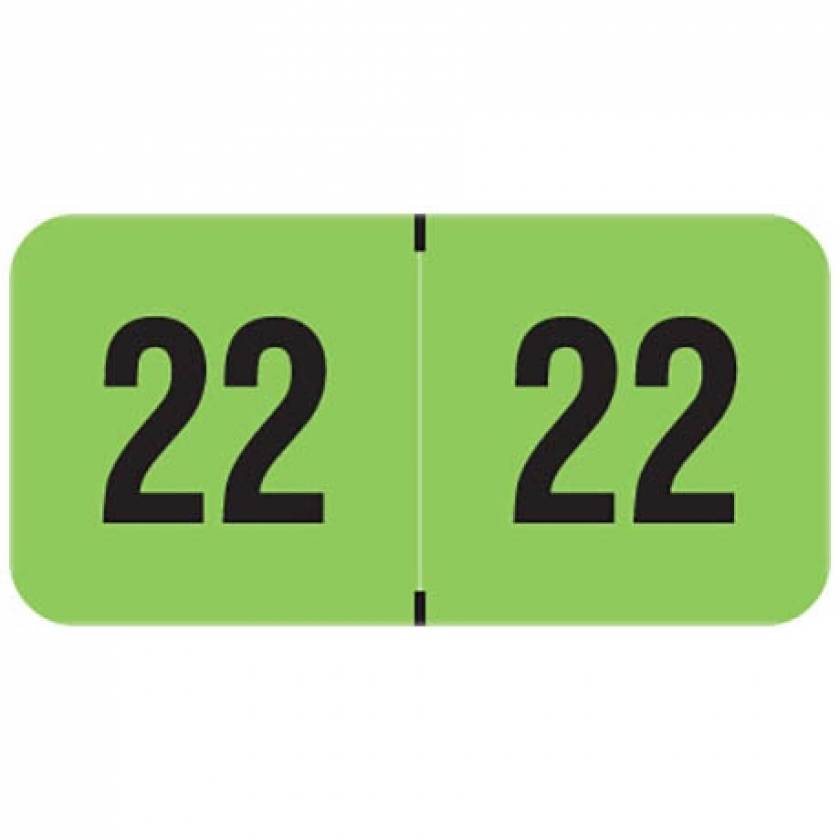 2022 Year Labels - PMA Fluorescent Green - Size 3/4" H x 1 1/2" W