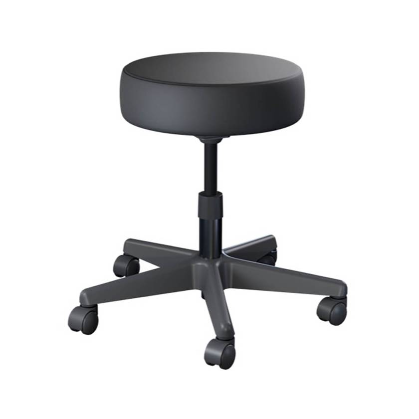 Brewer Model 22400 Value Plus Spinlift Stool - Black Satin Upholstery