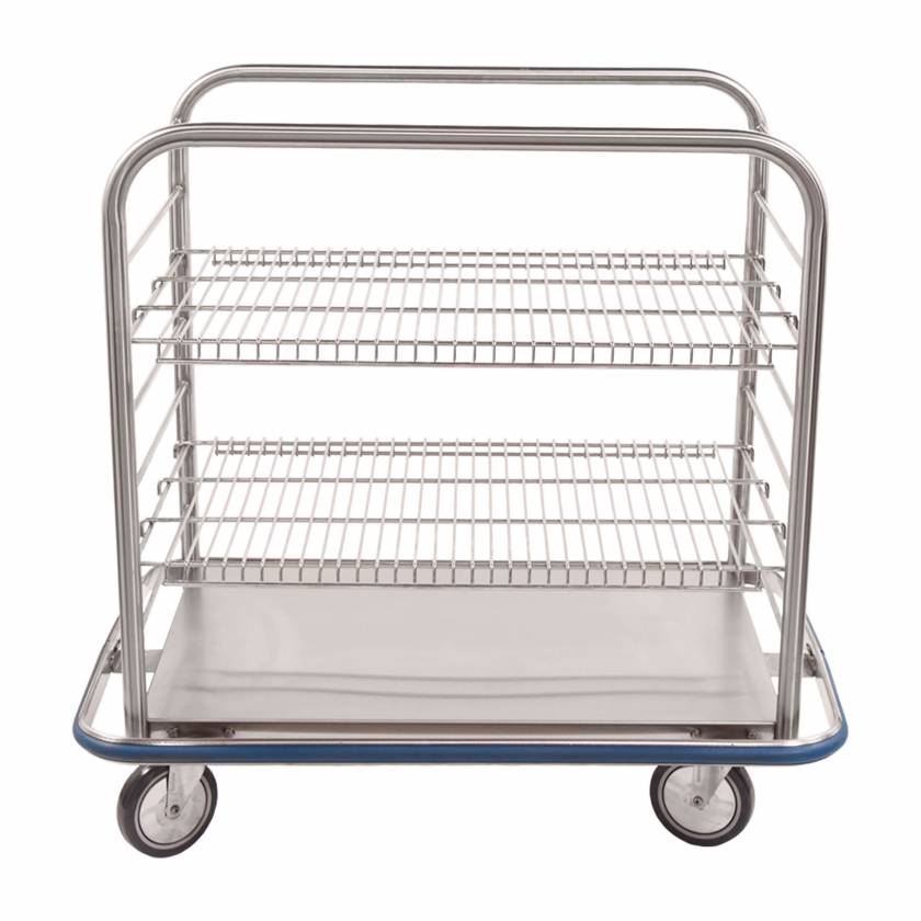 Blickman Stainless Steel Open Case Cart Model OCC4 - Wire Shelves