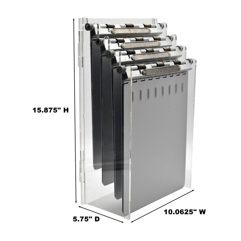 OmniMed 263000 Acrylic 4-Slot Chart Holder Storage Rack