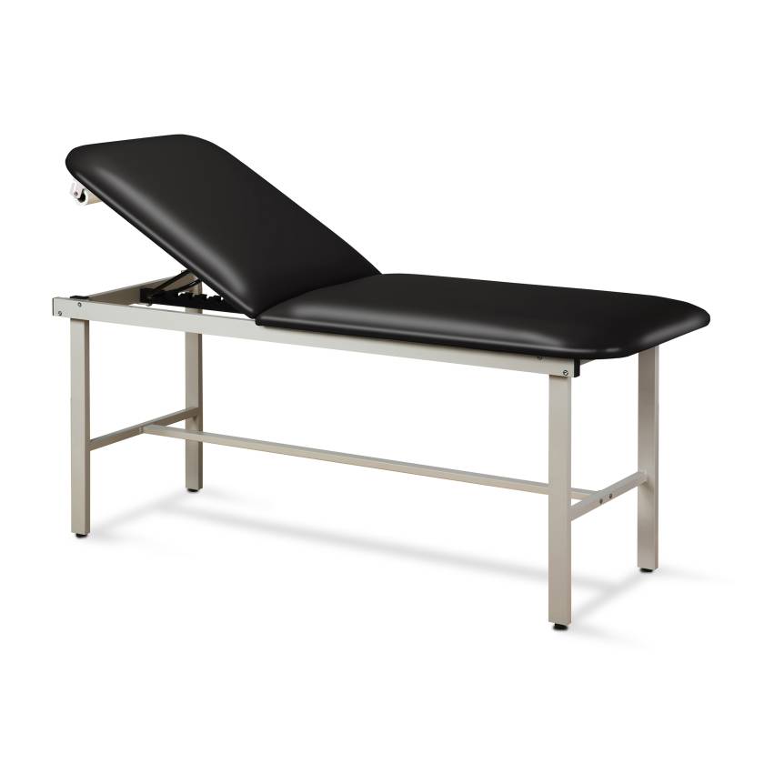 Clinton 3010-E Alpha Express Treatment Table with Adjustable Backrest - Black (Paper Roll is Not Included)