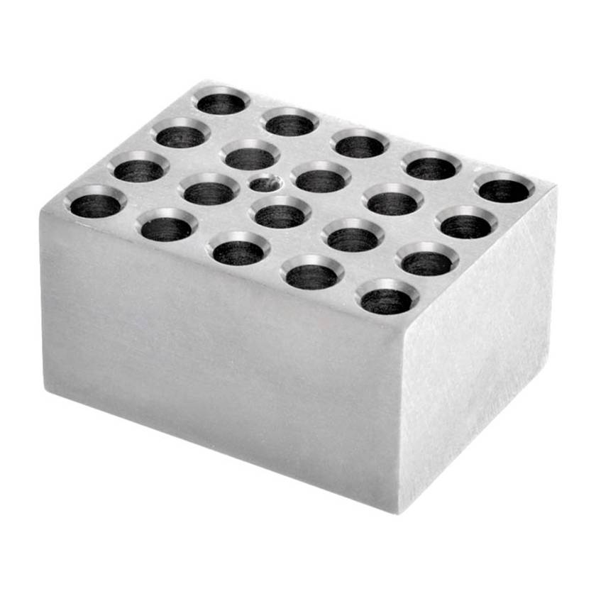 OHAUS 30400191 Single Module Block for HB Series Dry Block Heaters and Incubating Cooling Orbital Shaker - 20 x 2 mL Eppendorf™ Microcentrifuge Tubes