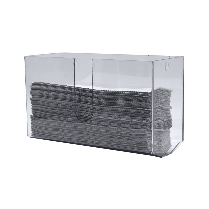 OmniMed 304020 Clear PETG Wall Mounted Paper Towel Dispenser - Without Lid (The Paper Towel is Not Included)