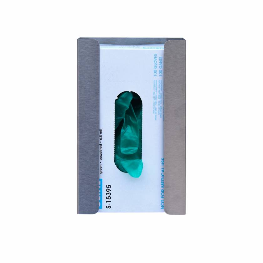 OmniMed 305410 Single Aluminum Glove Box Holder with Magnet Mount - Front View (Glove box NOT included)