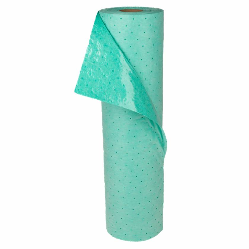 PPI 3200-32 Green HydroGrabber Absorbent Mat Roll - Standard Weight, with Poly Backing, 32"x50' Roll (24" Perforated)
