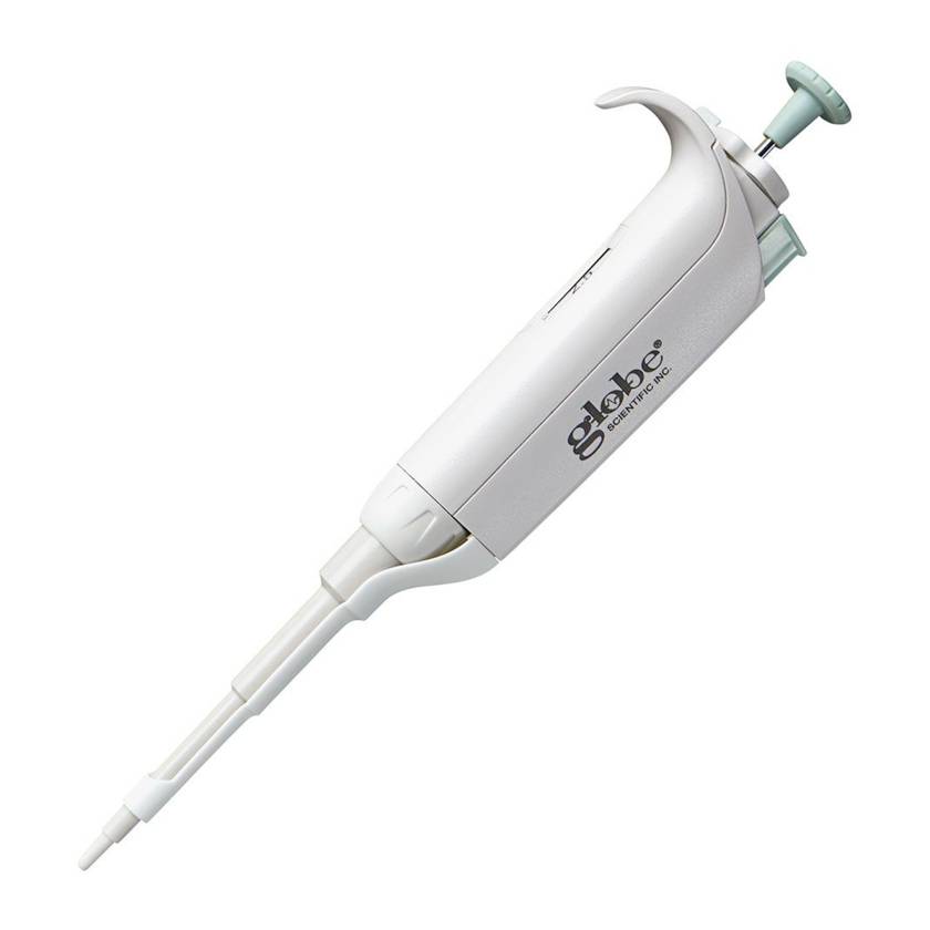 Globe Scientific 3362-2 Diamond™ PosiStop™ Single Channel Pipettor with Fixed Volume - 2.5 uL, Red Plunger