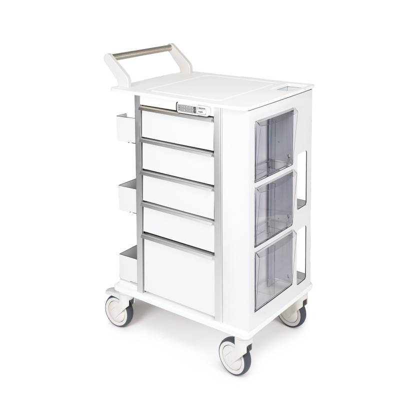 OmniMed 351010 Ergo Phlebotomy Cart with 5 Drawers and E-Lock