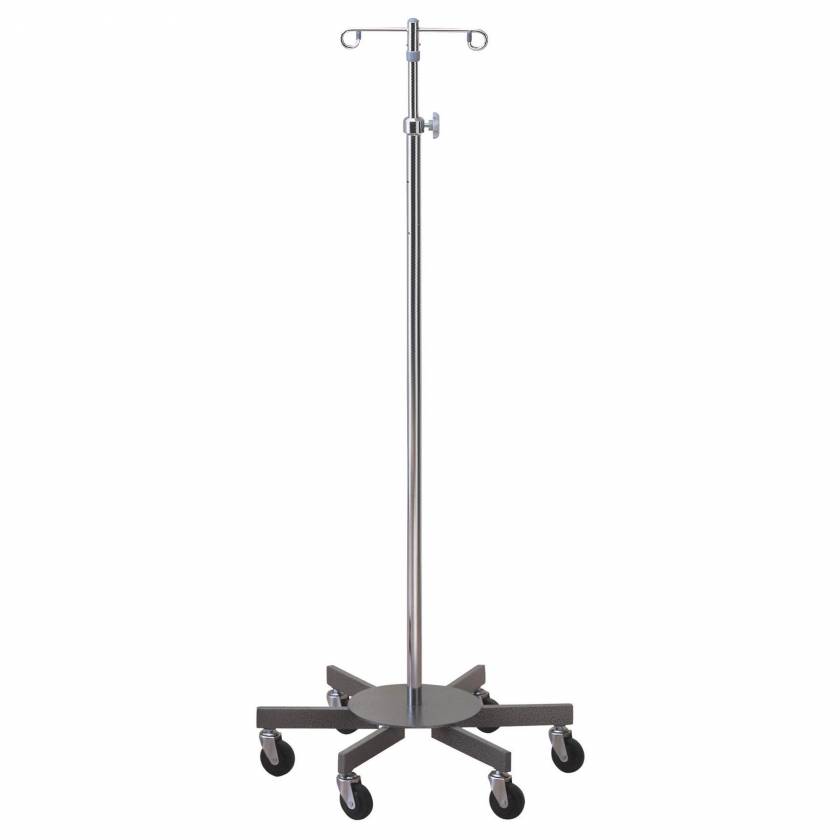 Model 43408 2-Hook Heavy Base Infusion Pump Stand - 26" Diameter Base
