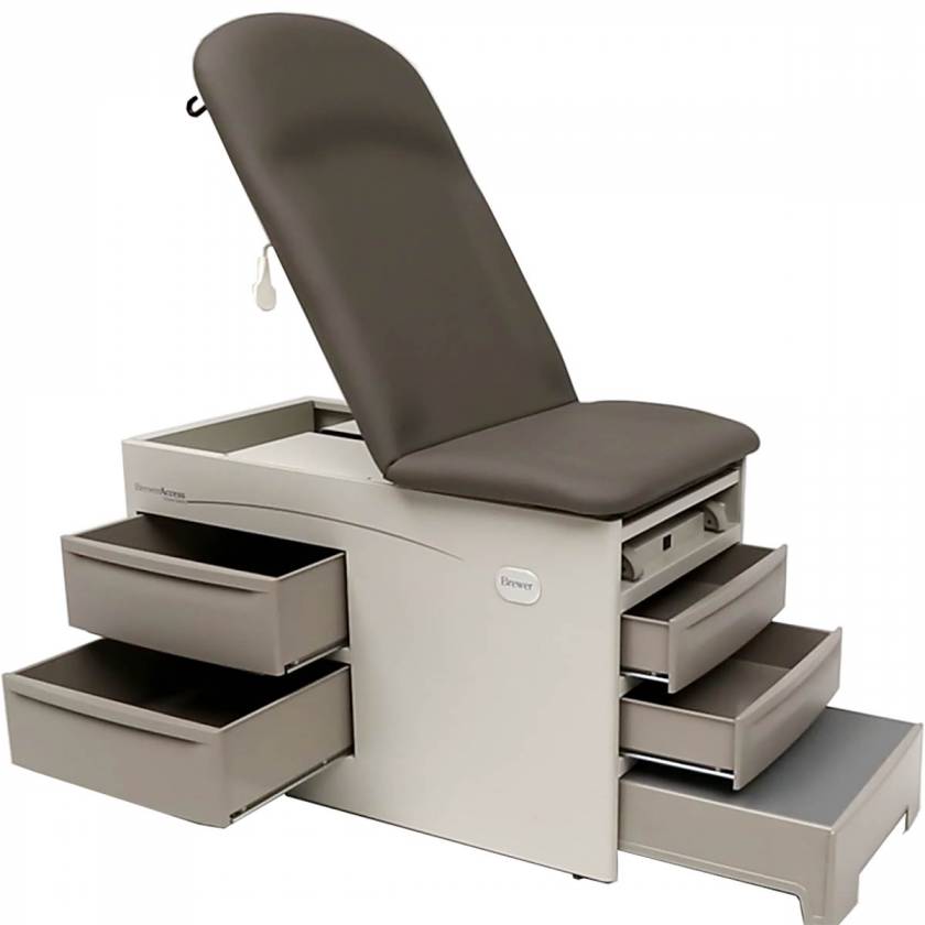 Brewer Access Exam Table with Pneumatic Back, Drawer Heater, Pelvic Tilt, No Electrical Outlet