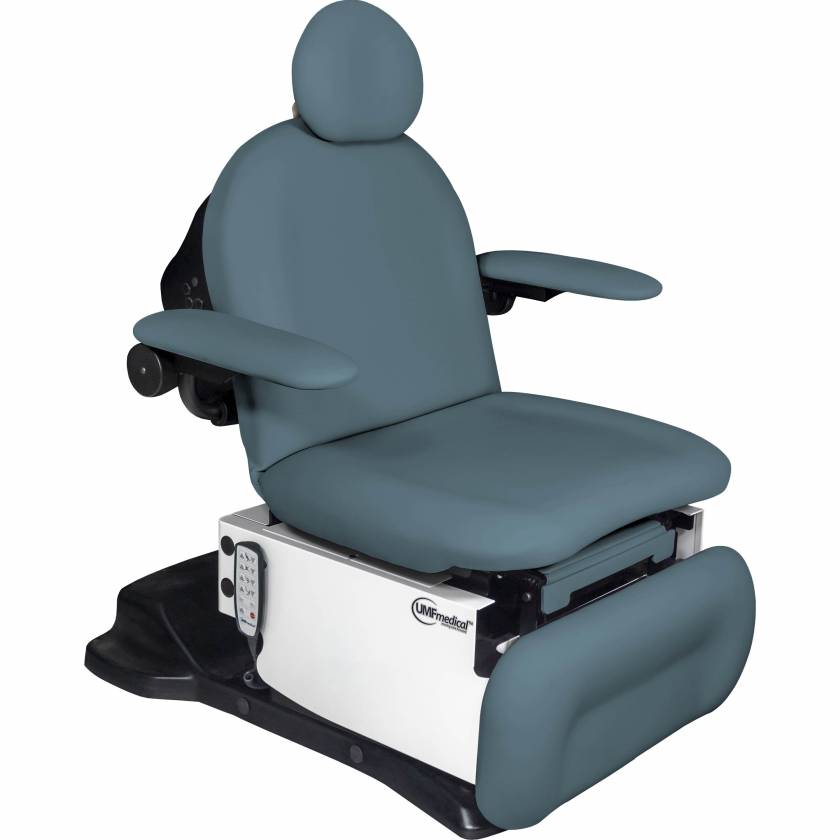 UMF Medical 5016-650-100 Power5016 Podiatry/Wound Care Procedure Chair with Programmable Hand Control - Lakeside Blue