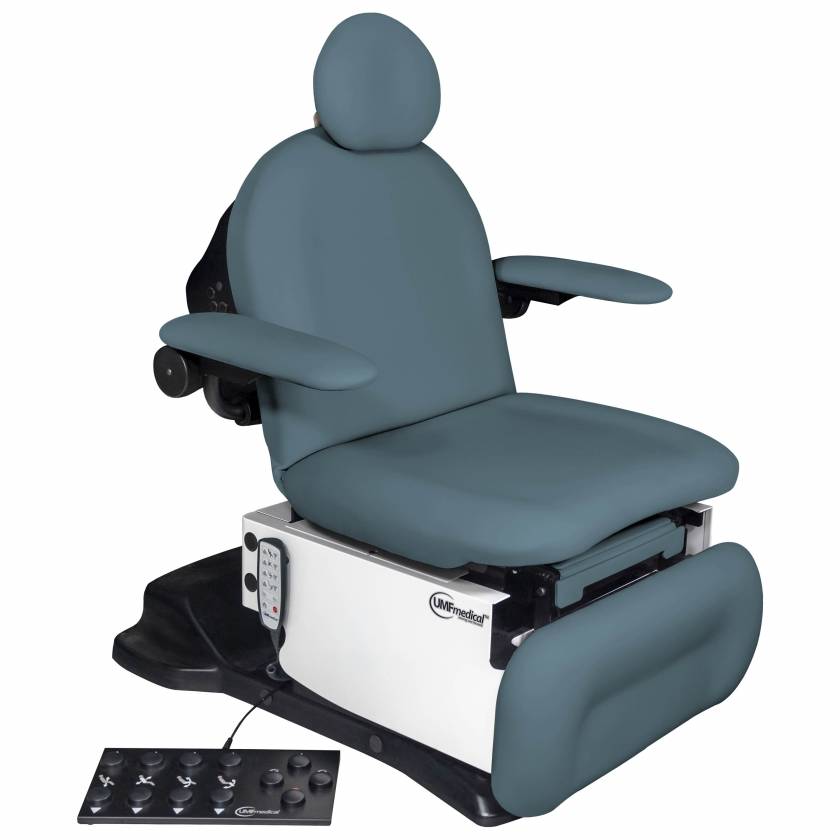 UMF Medical 5016-650-200 Power5016p Podiatry/Wound Care Procedure Chair with Programmable Hand and Foot Controls - Lakeside Blue