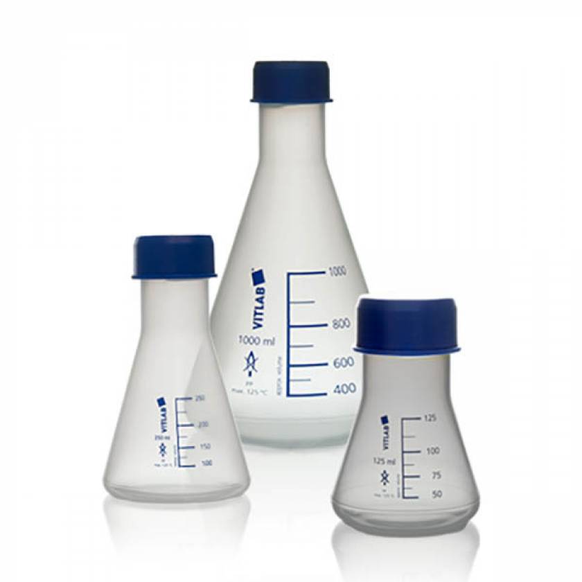 Brandtech Scientific Erlenmeyer Flasks (PP) with Screw Caps (PP) Brandtech Scientific Erlenmeyer Flasks (PP) with Screw Caps (PP)