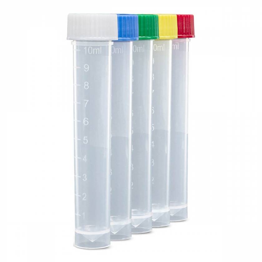 10mL PP Transport Tube SelfStanding Conical Bottom PE Screw Cap Globe Scientific