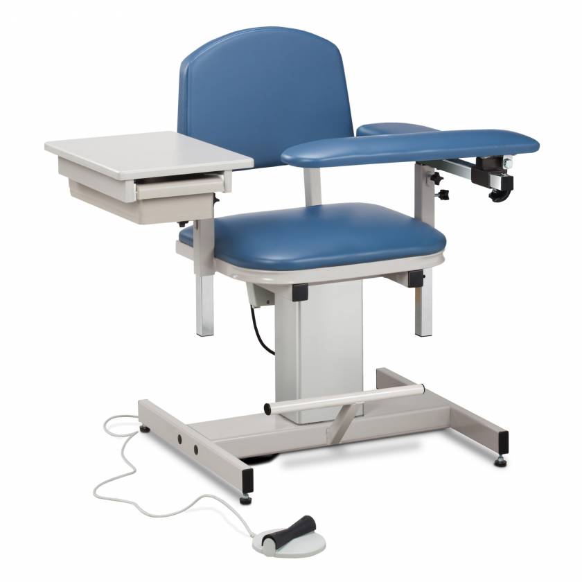 Clinton Power Series Blood Drawing Chair with Padded Flip Arm and Drawer