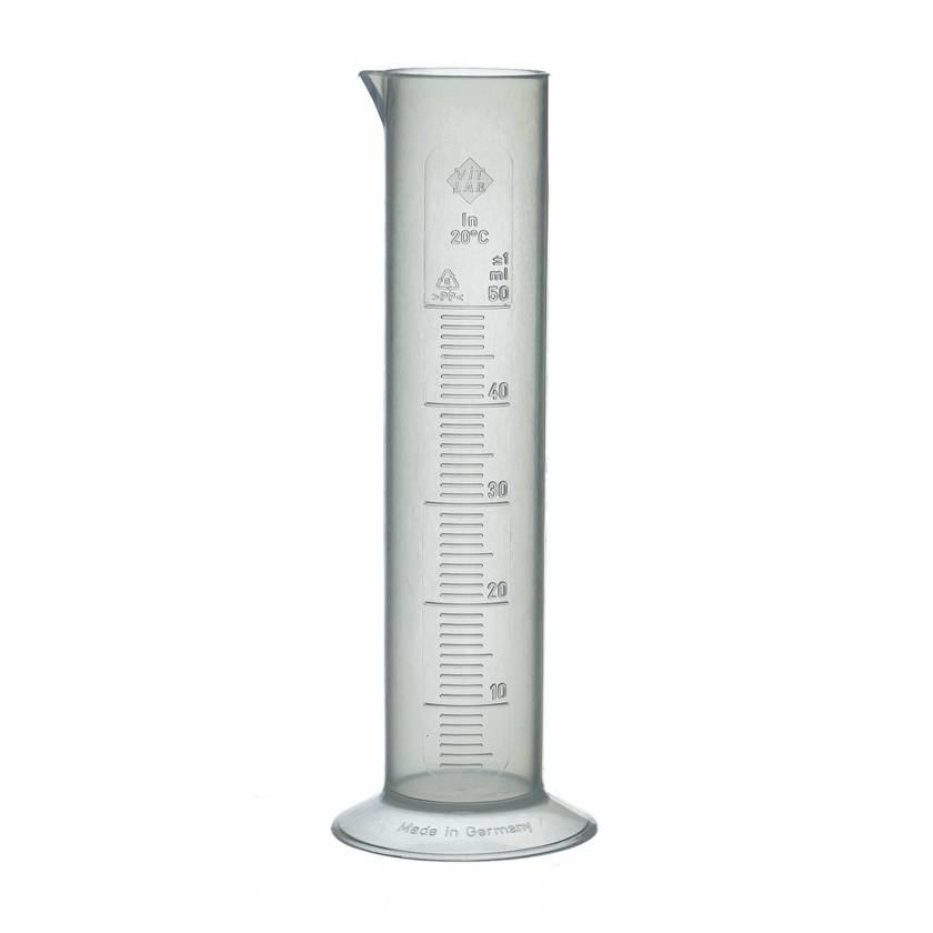 BrandTech 641941 Polypropylene Short-Form Cylinder with Molded Graduations- 50mL