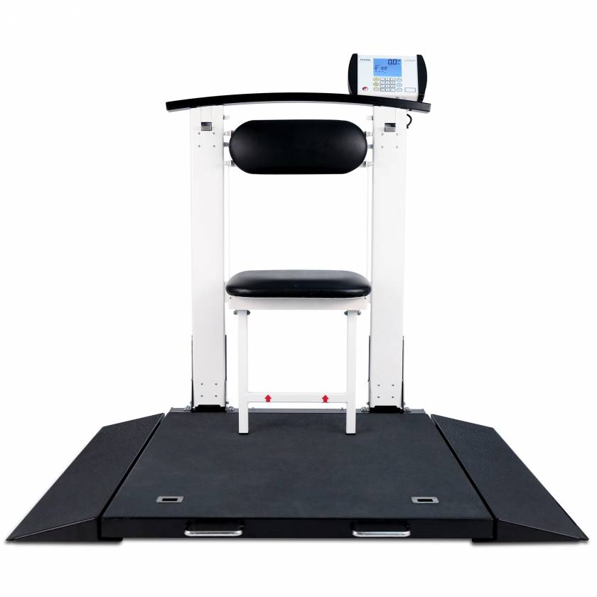 Detecto 6570 Folding Portable Digital Wheelchair Scale with Handrail & Seat