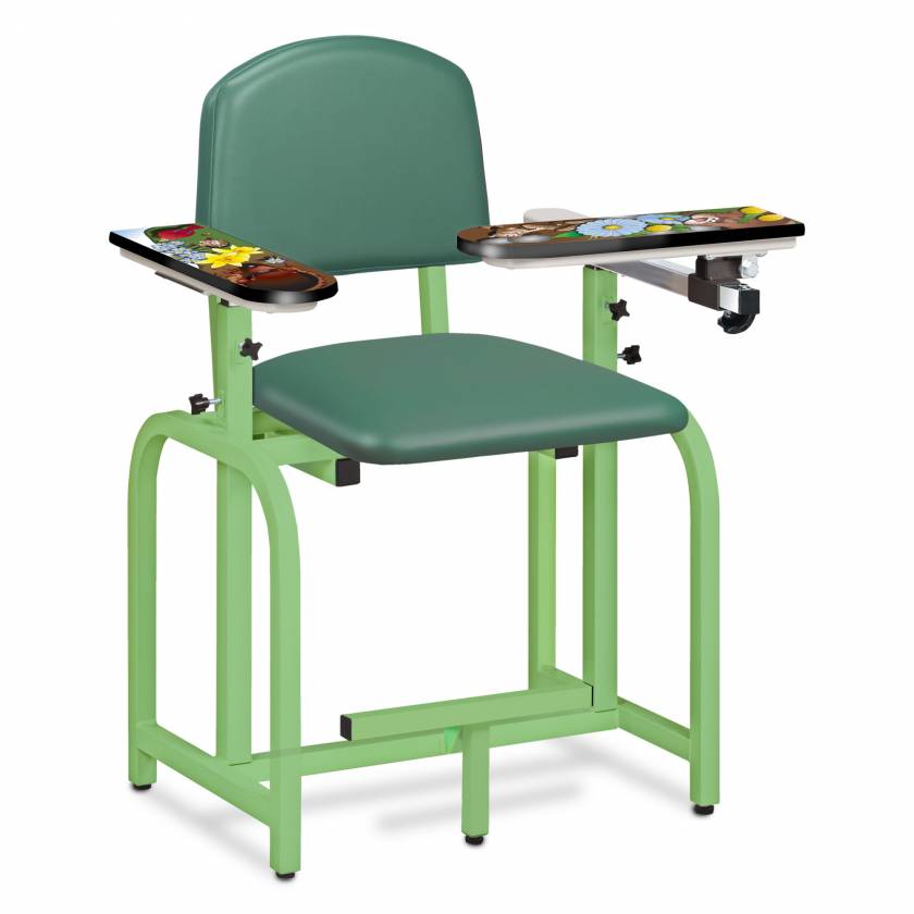 Clinton Pediatric Series Spring Garden Blood Drawing Chair with Flip Arm and Right Armrest Model 66011-SG