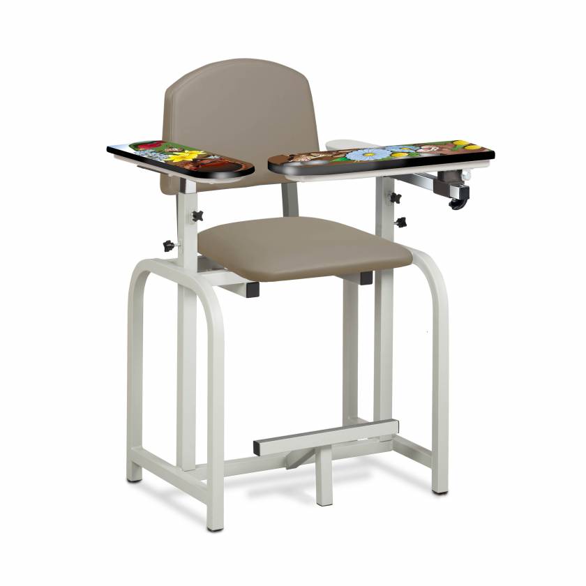 Clinton 66011-SG Pediatric Series Spring Garden Blood Drawing Chair with Flip Arm and Right Armrest