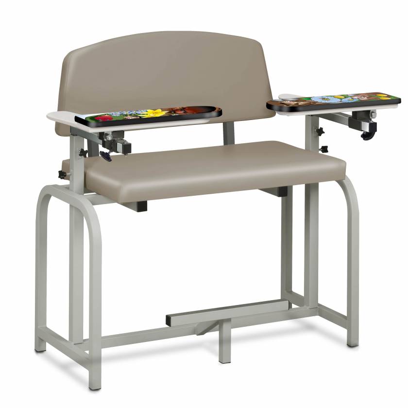 Clinton 66099-SG Pediatric Series Spring Garden Extra-Wide Blood Drawing Chair with Flip Arms