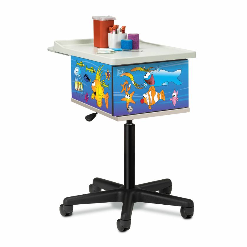 Clinton Ocean Commotion Graphics Pediatric Phlebotomy Cart Model 67236 (Items pictured on top NOT included).