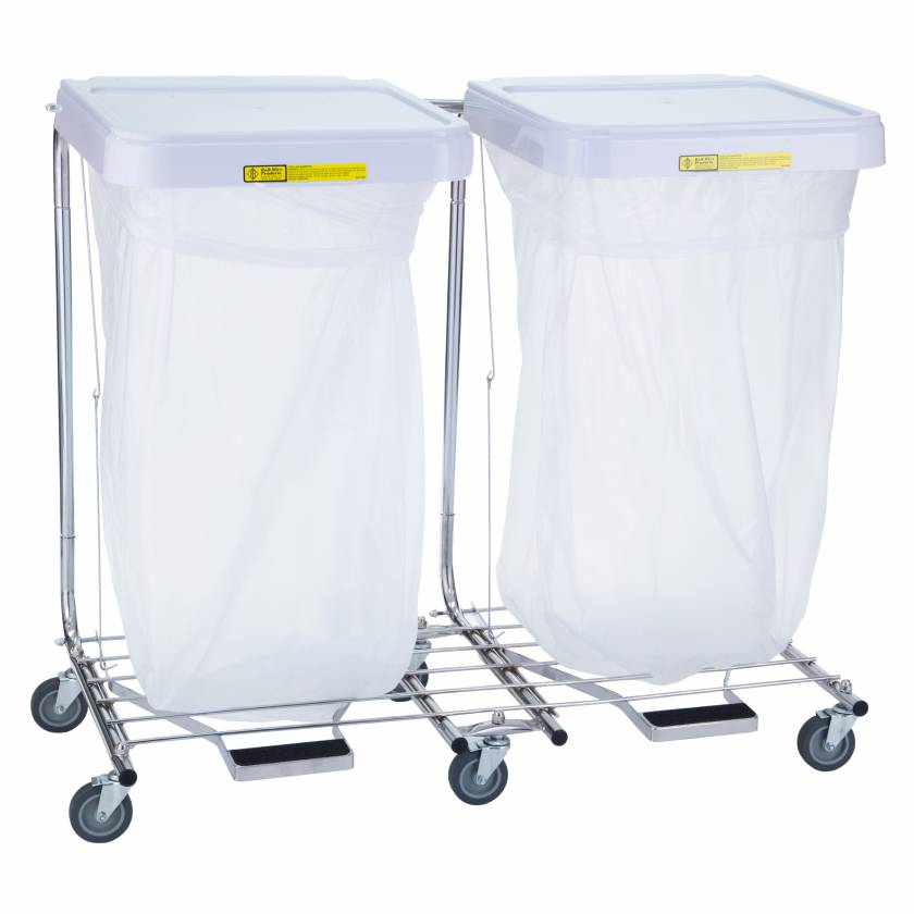 R&B Wire 694 Double Tall Medium Duty Medical Hamper with Lid - 35" High (Hamper Bag is Sold Separately)