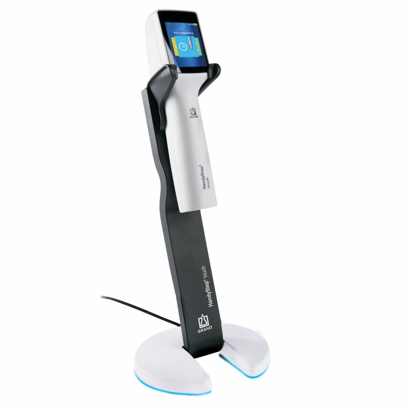 BrandTech HandyStep touch Repeating Pipette with Inductive Charging Stand
