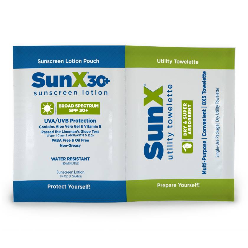 AERO Healthcare 71443 SunX30 Sunscreen Lotion and Utility Towelette Pack
