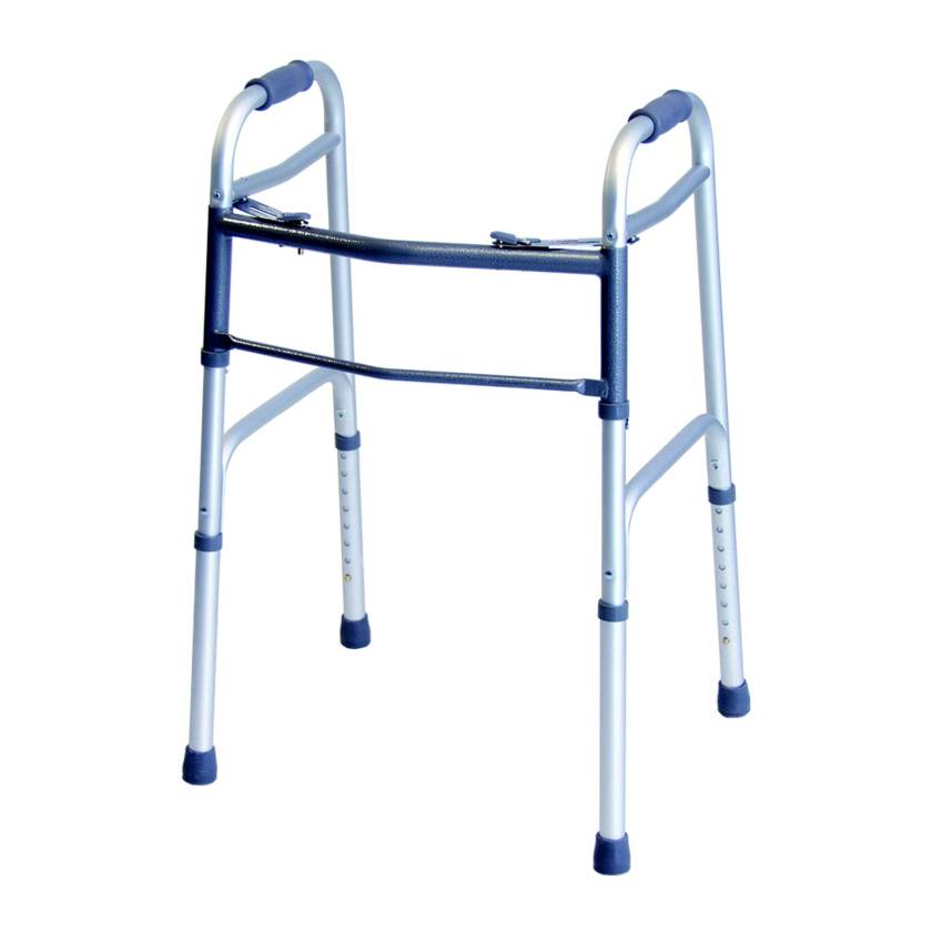 Lumex® 716070A Everyday Dual-Release Adult Folding Walker, Aluminum - Without Wheels
