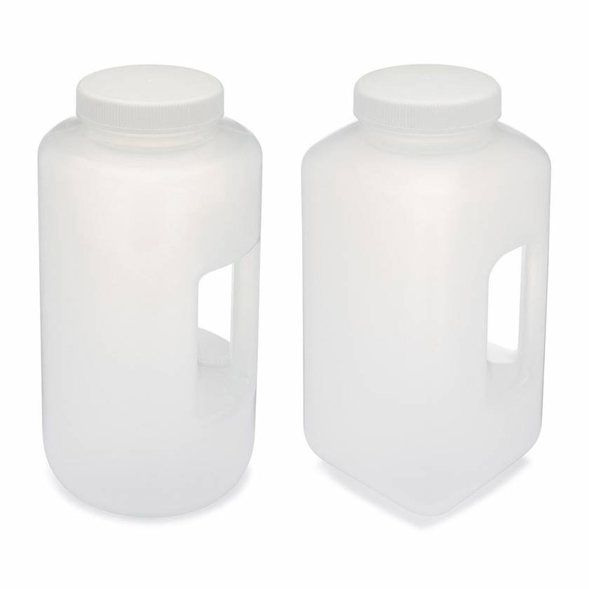 Globe Scientific Diamond® RealSeal™ Large Format Wide Mouth with Handle, PP Bottle with PP Cap