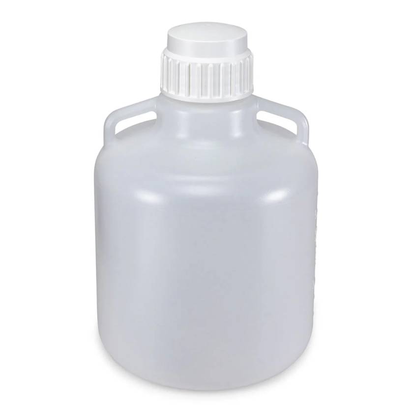Globe Scientific 7340010 Diamond® RealSeal™ HDPE Round Carboy with Handles - 10 Liter